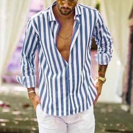 

Camicie & Top Casuale Cotone, Blu, Men's Top