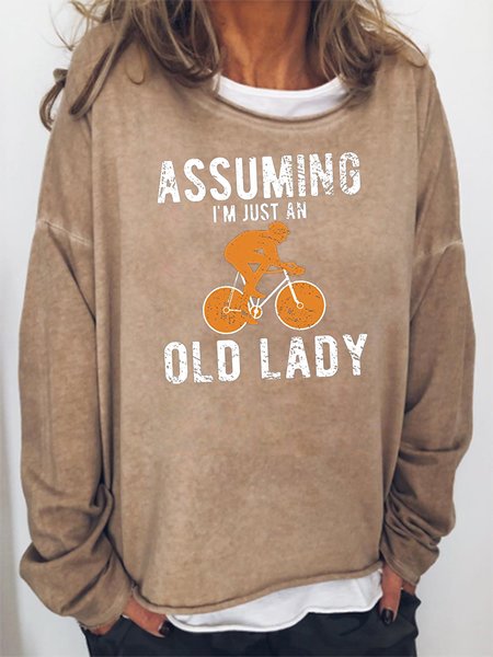 

Cycle Assuming I’m Just An Old Lady Sweatshirt, Khaki, Hoodies&Sweatshirts