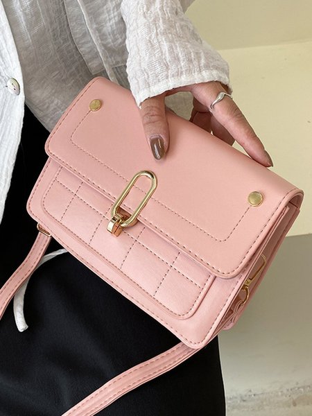 

Golden Twist Lock Classic Crossbody Bag, Pink, Bags