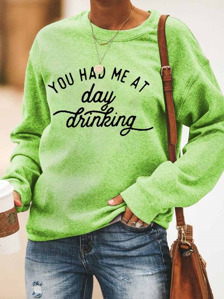 

Casual Crew Neck Cotton-Blend Shirts & Tops, Green, Hoodies&Sweatshirts