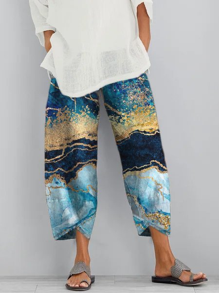 

Stampato Tasche Casuale Pantaloni, Multicolore, Pants