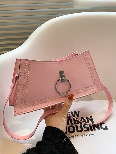 

Embroidered Line Personalized Underarm Bag, Pink, Women's Bags