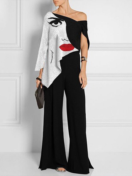 

Casuale Spalla Nuda Pezzi interi, Multicolore, Jumpsuits