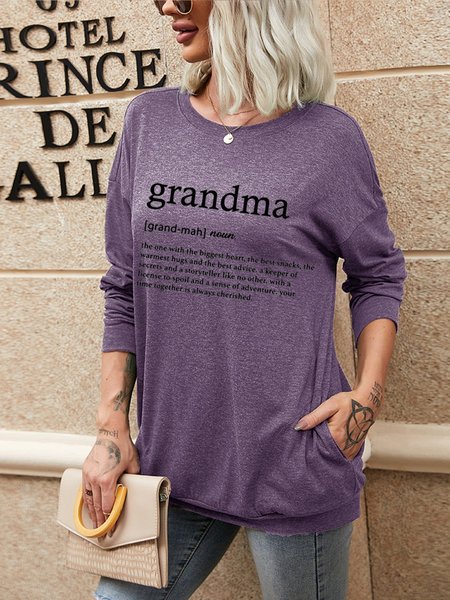 

Grandma Definition Print With Pockets Shirts & Tops, Purple, Hoodies&Sweatshirts