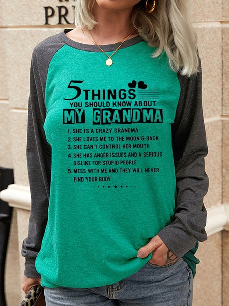 

Five Things You Should Know About My Grandma Long Sleeve Tops, Green, Hoodies&Sweatshirts
