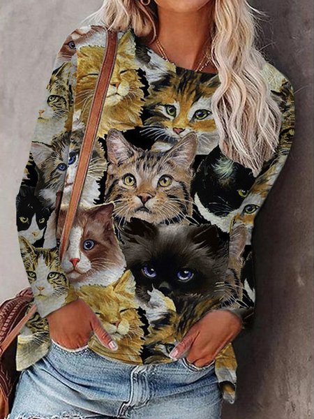 

Maniche Lunghe Casuale Top, Multicolore, Hoodies & Sweatshirts
