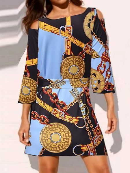 

Stampato Floreale Maniche Lunghe Abito, Multicolore, Dresses