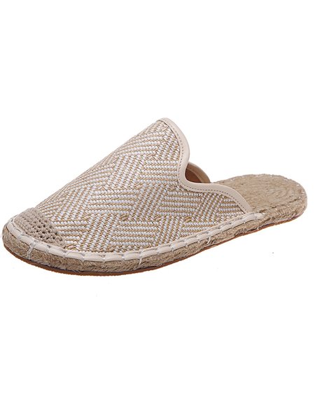 

Ethnic Pattern Woven Straw Slipper, Beige, Women Shoes>>Women's Shoes>>Women sandals Slippers