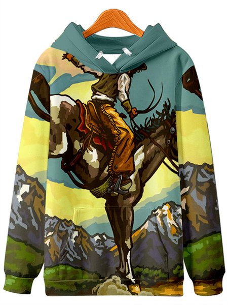 

Printed casual fashion men's fall/winter sweater, Green, Hoodies&Sweatshirts