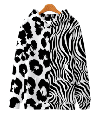 

Holiday Leopard Printed Sweatshirt, Black-white, Hoodies&Sweatshirts