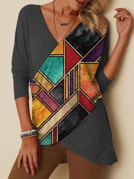 

Casual Long Sleeve Shirts & Tops, As picture, Tees & T-shirts