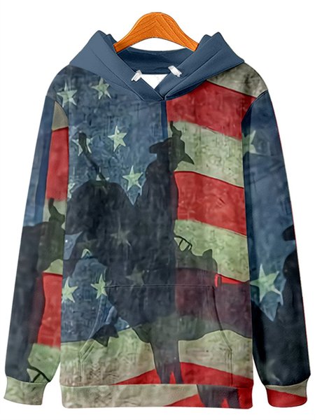 

Printed casual fashion men's fall/winter sweater, Blue, Hoodies&Sweatshirts