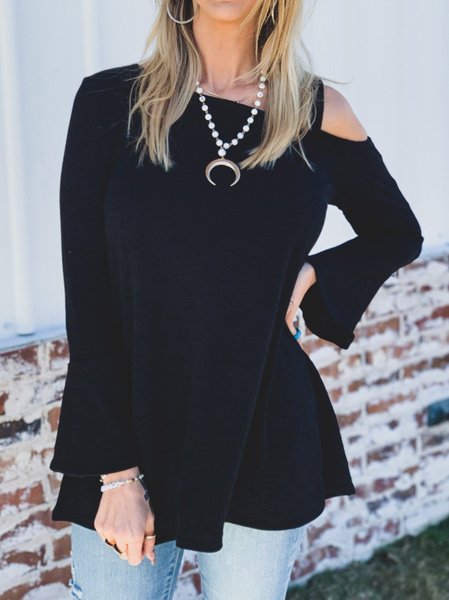 

Casual Long Sleeve Shirts & Tops, Black, Long sleeve tops