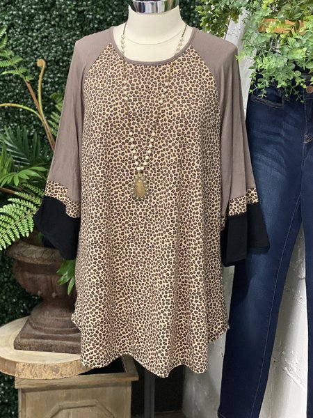 

Crew Neck Half Sleeve Casual Shirts & Tops, Khaki, Blouses