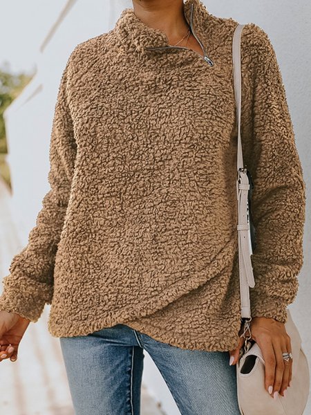 

Maniche Lunghe Velluto di Corallo dolcevita Camicie & Top, Cachi, Coats & Jackets