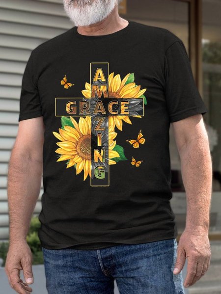 

Casual Print Men's T-shirt, Black, T-shirts