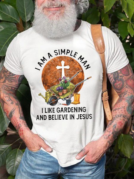 

I AM A SIMPLE MAN Men's T-shirt, White, T-shirts