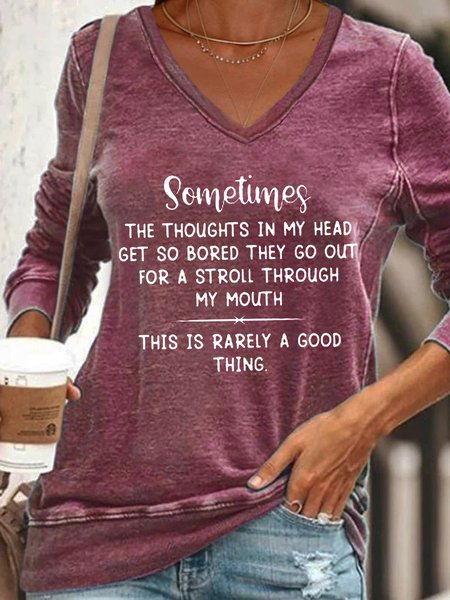 

Sometimes The Thoughts In My Head Gets So Bored Shift Casual Sweatshirts, Purple, Hoodies&Sweatshirts