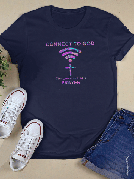 

CONNECT TO GOD, THE PASSWORD IS PRAYER Men's T-shirt, Dark blue, T-shirts