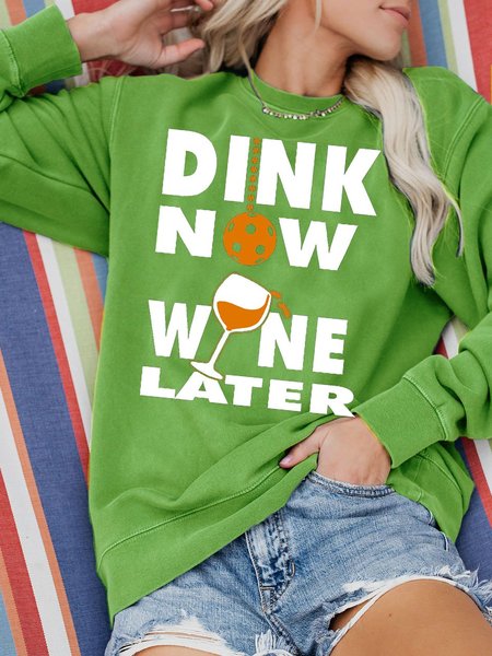 

Dink Now Wine Later for Pickleball Sweatshirt, Green, Hoodies&Sweatshirts