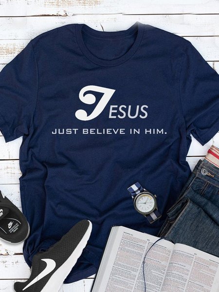 

Just Believe In Him Women Tshirt, Deep blue, T-shirts
