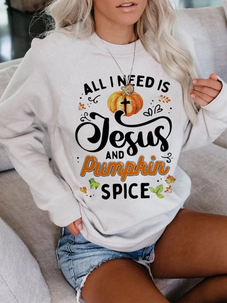 

Halloween print ladies crew neck sweater, White, Hoodies&Sweatshirts
