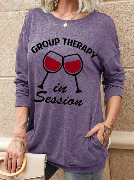 Wine Print Women Tshirt, Purple, Hoodies&Sweatshirts