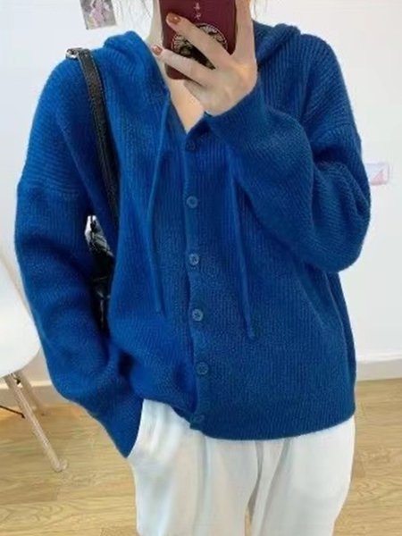 

Vintage Maniche Lunghe Maglione, Blu, Sweater