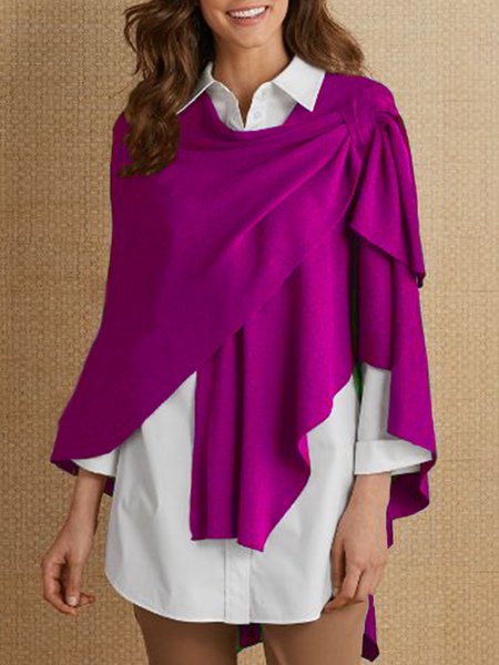 

Crew Neck Asymmetrical 3/4 Sleeve Top (without blouse), Rose red, Blouses and Shirts