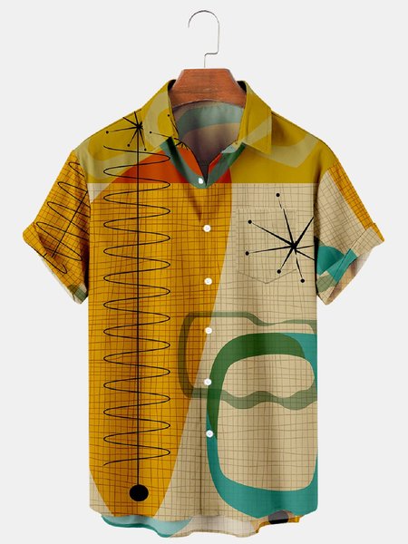 

Shirt Collar Vintage Shirts, Yellow, Shirt