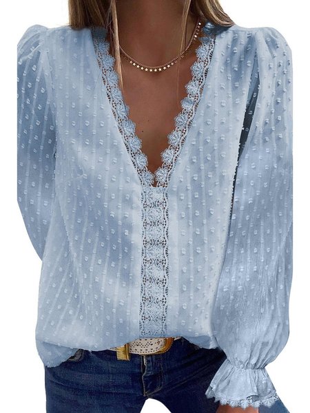 

Casual Polka Dots Shirts & Tops, Blue, Blouses & Shirts