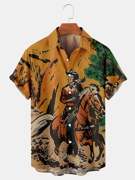 

Vintage Shirts & Tops, Deep khaki, Men's Floral shirt