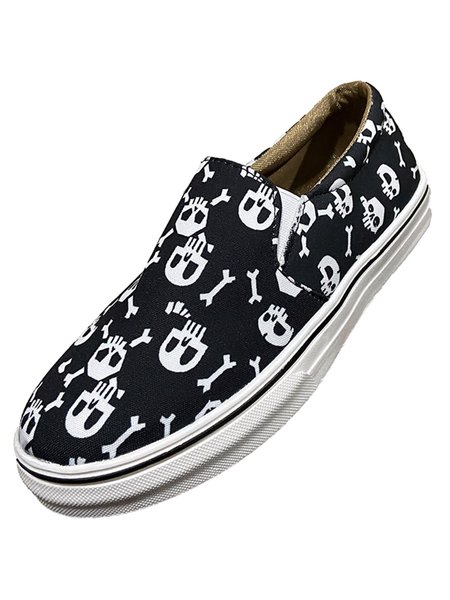 

Halloween Skull Pattern Casual Shoes, As picture, Athletic & Casual Shoes