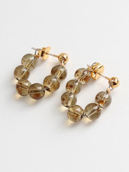

Vintage Crystal Stone Earrings, Brown, Earrings
