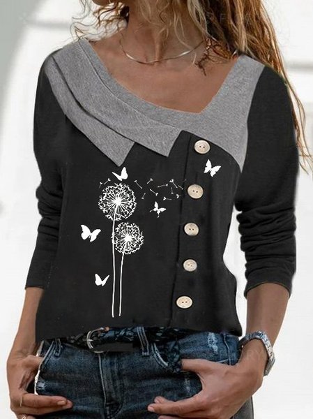 

Long Sleeve Cotton-Blend Shirts & Tops, Black, Tops