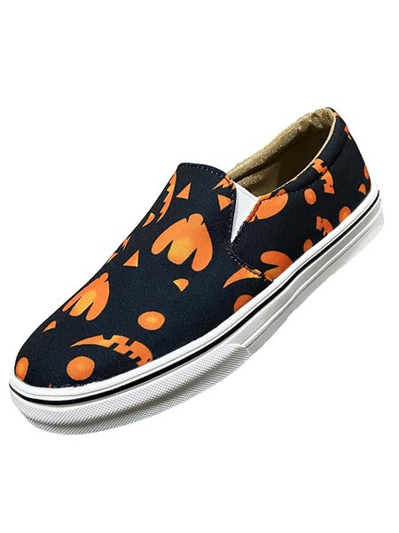 

Halloween Pumpkin Monster Pattern Loafers, As picture, Flats & Loafers