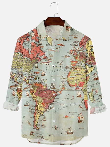 

Map Casual Shirts & Tops, Blue, Men's Floral shirt