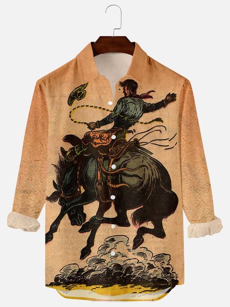 

Vintage Tribal Shirts & Tops, Brown, Men's Floral shirt