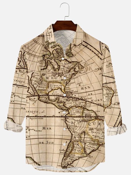 

Vintage Shirt Collar Shirts & Tops, Brown, Men's Floral shirt