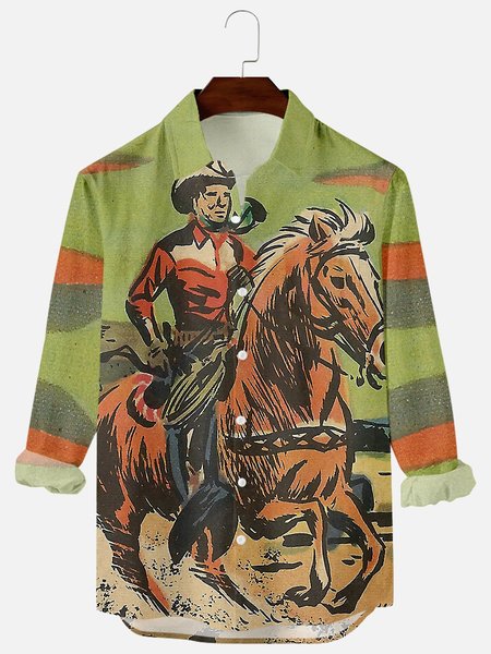 

Vintage Shirts, Green, Men's Floral shirt