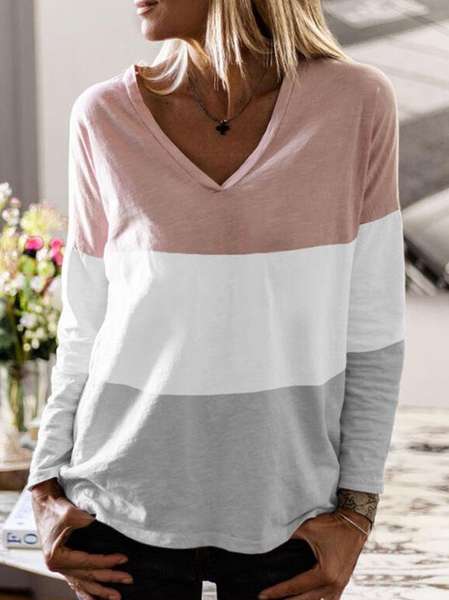 

Geometric Long Sleeve Shirts & Tops, Pink, Tees & T-shirts