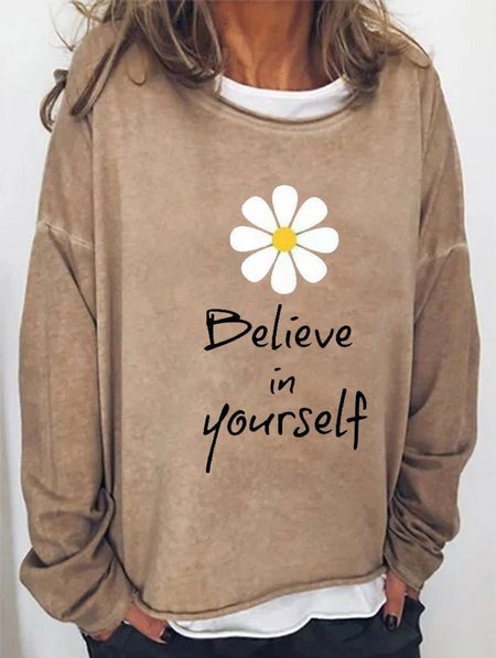 

Believe in yourself Long Sleeve Women Sweatshirt, Light brown, Hoodies&Sweatshirts