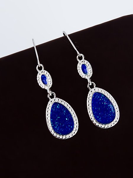 

Blue Drop-shaped Rhinestone Earrings, As picture, Earrings