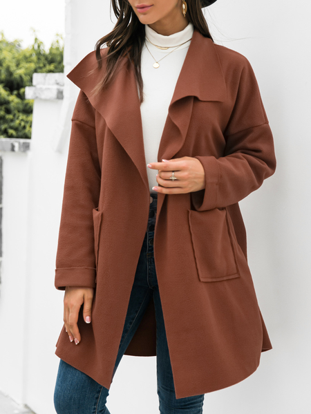 

Vintage Shawl Collar Outerwear, Coffee, Outerwear