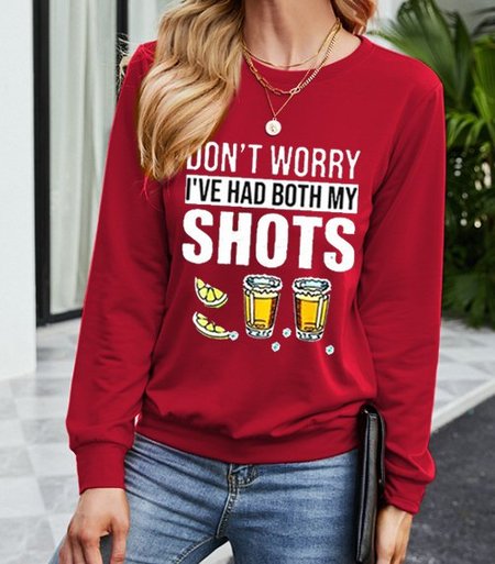 

Don’t worry I’ve had both my shots vaccination tequila Women's long sleeve sweatshirt, Brick red, Hoodies&Sweatshirts