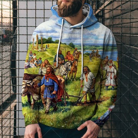 

Cotton-Blend Hoodie Sweatshirt, Color3, Hoodies&Sweatshirts