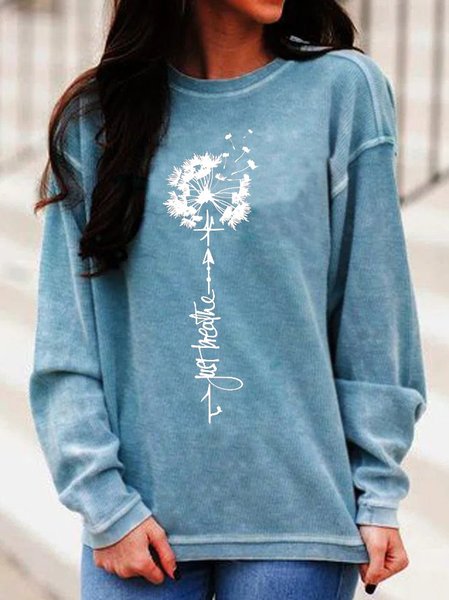 

Casual Crew Neck Long Sleeve Sweatshirt, Blue, Sweatshirts & Hoodies