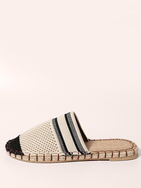 

Bohemian Woven Flying Woven Slippers, Beige, Slippers