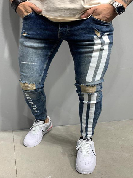 Printed Pants, Blue, Men's pants