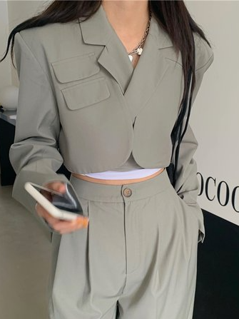 

Statement Solid Blazer, Light gray, Blazers